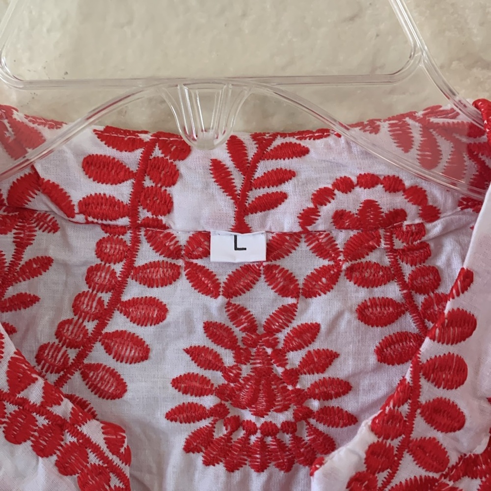 Red Floral Dress/Tunic - Picture 2 of 6